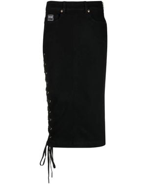 Versace Jeans Couture Logo-Patch Pencil Skirt - Black