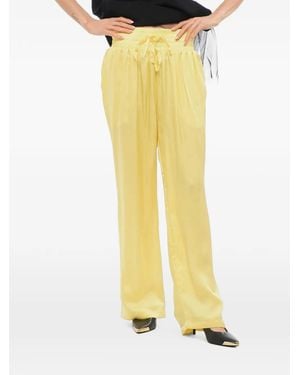 Viktor & Rolf Drawstring-Waist Tulle-Overlay Pants - Yellow
