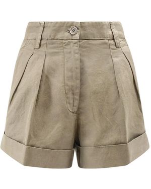 Aspesi Linen Gabardine Shorts - Natural
