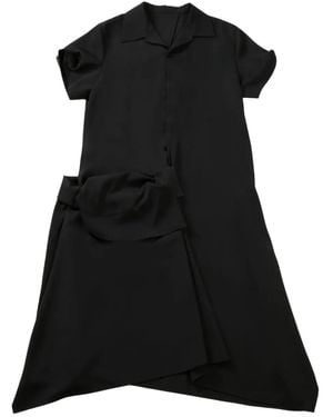 Yohji Yamamoto Wool Midi Dress - Black