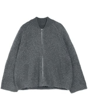 Vera Wang Viola Varsity Bouclé Jacket - Grey
