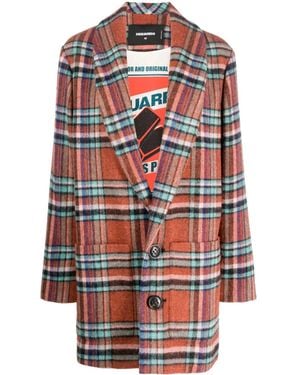 DSquared² Chaleco A Cuadros Con Botones - Rojo