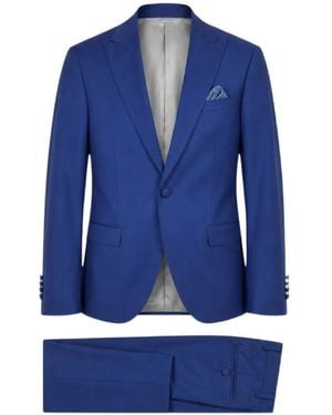Paoloni Peak-Lapel Single-Breasted Suit - Blue