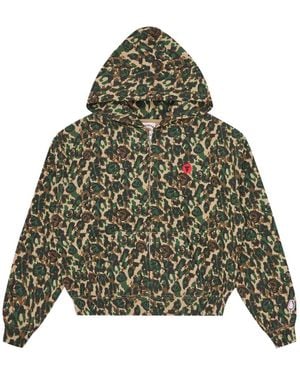 ICECREAM Camouflage Zip-Up Hoodie - Green
