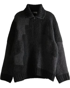 Yohji Yamamoto Mantel mit Kontrasteinsatz - Schwarz