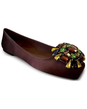 Jeffrey Campbell Square-Toe Ballet Flats - Brown