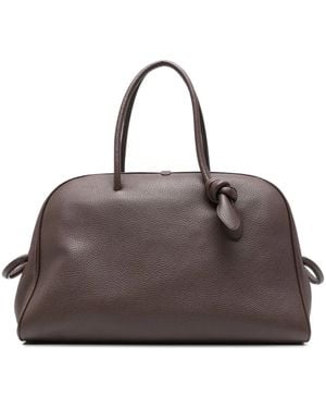 Jacquemus Pebbled Bowling Tote Bag - Brown