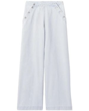 Claudie Pierlot Buttoned Wide-Leg Jeans - White