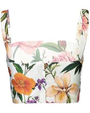 Borgo De Nor Didi Floral-Print Crop Top - White