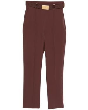 Elisabetta Franchi Cropped Tailored High Waist Belted Trousers
