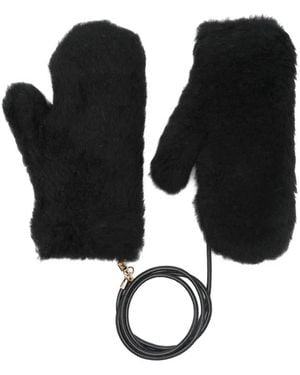 Max Mara Ombrato Mittens - Black