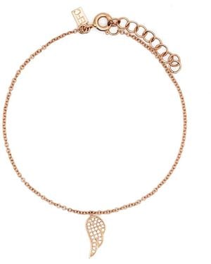 EF Collection 14Kt Rose Angel Wing Diamond Bracelet - White