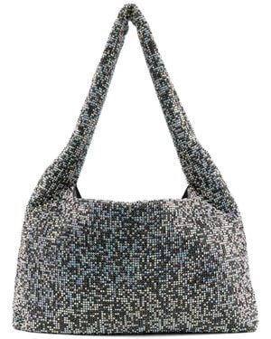 Kara Crystal Mesh Armpit Shoulder Bag - Gray