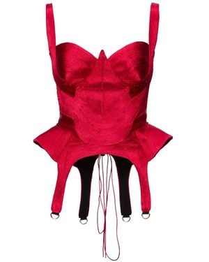 NORINA ST Kaly Lace-Up Corset Top - Red