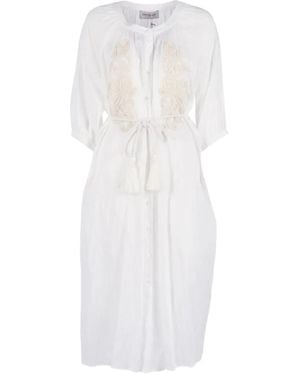 Ermanno Scervino Belted Midi Dress - White