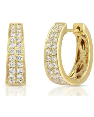 Anita Ko 18Kt Pave Meryl Diamond Hoop Earrings - Metallic