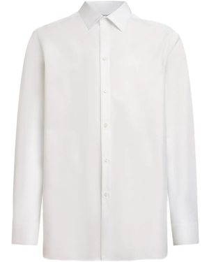 12 STOREEZ Button Wrinkle-Resistant Cotton Shirt - White