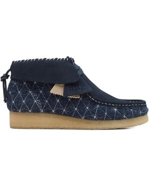 Clarks Wallabee Deerby Shoes - Blue