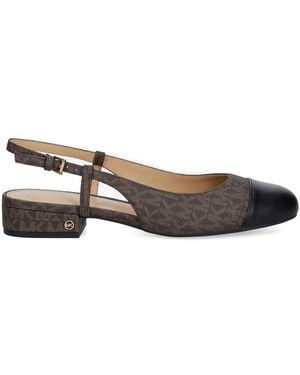 Michael Kors Monogram Cap-Toe Slingback Court Shoes - Brown