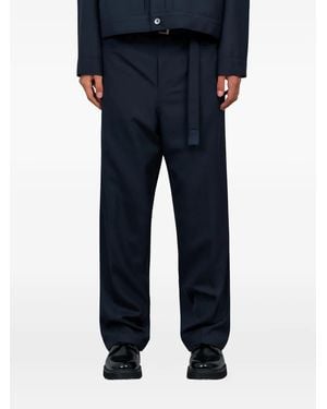 Sacai Pantaloni Plissé Con Cintura - Blu