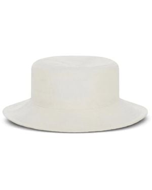 Ferragamo Cappello Bucket Con Monogramma - Bianco