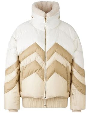 Bogner Detachable Collar Chevron Puffer Jacket - Natural