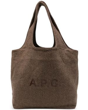 A.P.C. Bolso Shopper Ninon Con Logo - Marrón
