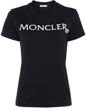 Moncler T-shirt girocollo in cotone - Nero