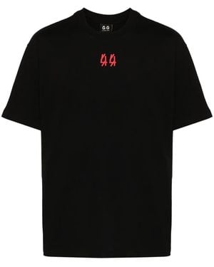 44 Label Group Lasered Cotton T-Shirt - Black