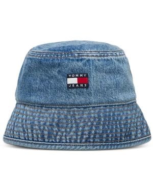 Tommy Hilfiger Heritage Logo-Patch Denim Bucket Hat - Blue
