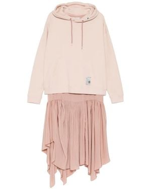 Maison Mihara Yasuhiro Layered-Design Asymmetric Dress - Pink