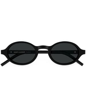 Saint Laurent Ysl-Monogram Round-Frame Sunglasses - Black