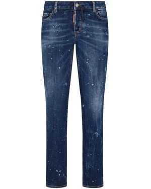DSquared² Paint-Splatter Jeans - Blue