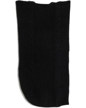 Yohji Yamamoto Ribbed Frayed Balaclava - Black