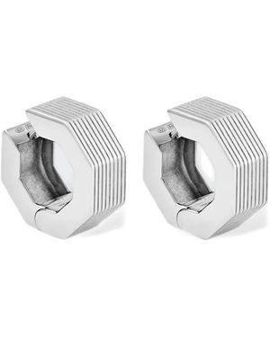 Ivi Aurelia Octagon Hoop Earrings - White