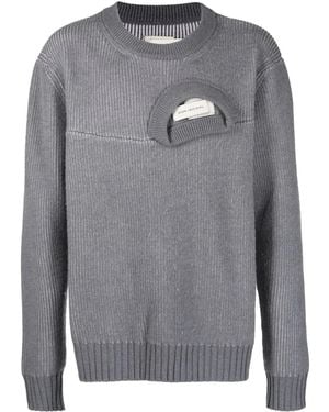 Feng Chen Wang Deconstructed Ribbed Sweater - Gray