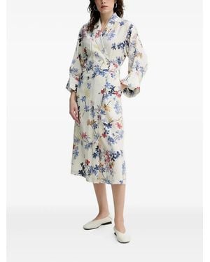 Munthe Floral-Print Wrap Dress - White