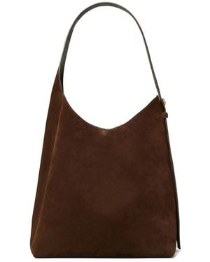Tory Burch Dark Suede Shoulder Bag - Brown