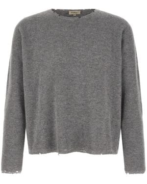 Second/Layer Friends Distressed Honeycomb-Knit Jumper - Grey