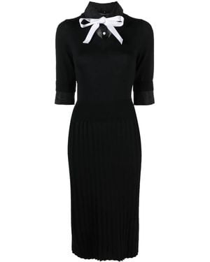 Thom Browne Stretch Wool Blend Dress - Black