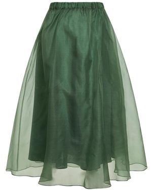 Weekend by Maxmara Pleated Layered Midi Skirt - Green