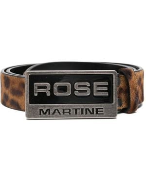 Martine Rose Animal-Print Buckle Belt - Gray