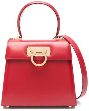 Ferragamo Kleine Iconic Tas Met Handgrepen - Rood