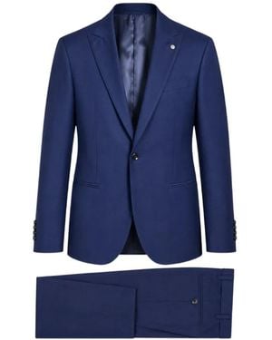 Luigi Bianchi Single-Breasted Peak-Lapel Suit - Blue