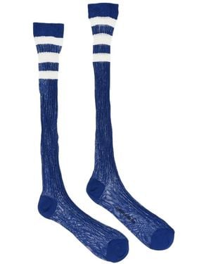 DSquared² Ribbed-Knit Striped Socks - Blue