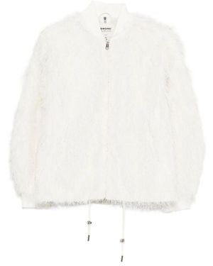 S.W.O.R.D Fringed Bomber Jacket - White