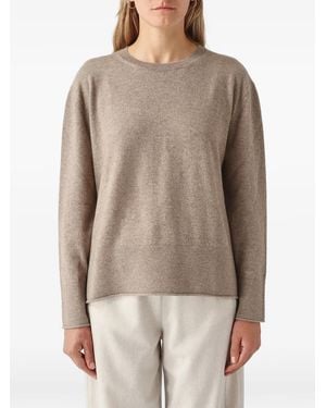Gran Sasso Crew-Neck Rolled-Edge Sweater - Brown