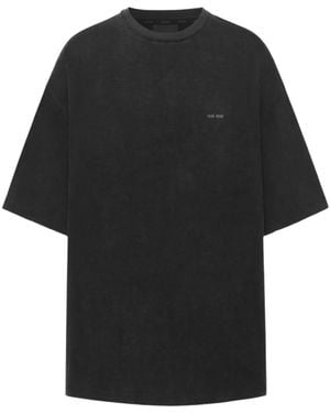 TEAM WANG design Logo-Print Distressed T-Shirt - Black