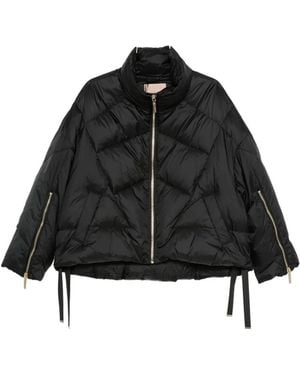 Twinset Quilted Zip-Sleeve Puffer Jacket - Black