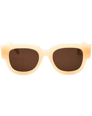 Palm Angels Monterey Rectangle-Frame Sunglasses - Natural